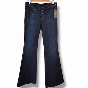 Seven 7 For All Mankind DOJO Flare Wide Leg Jeans New York Dark Wash Sz 30 NWT